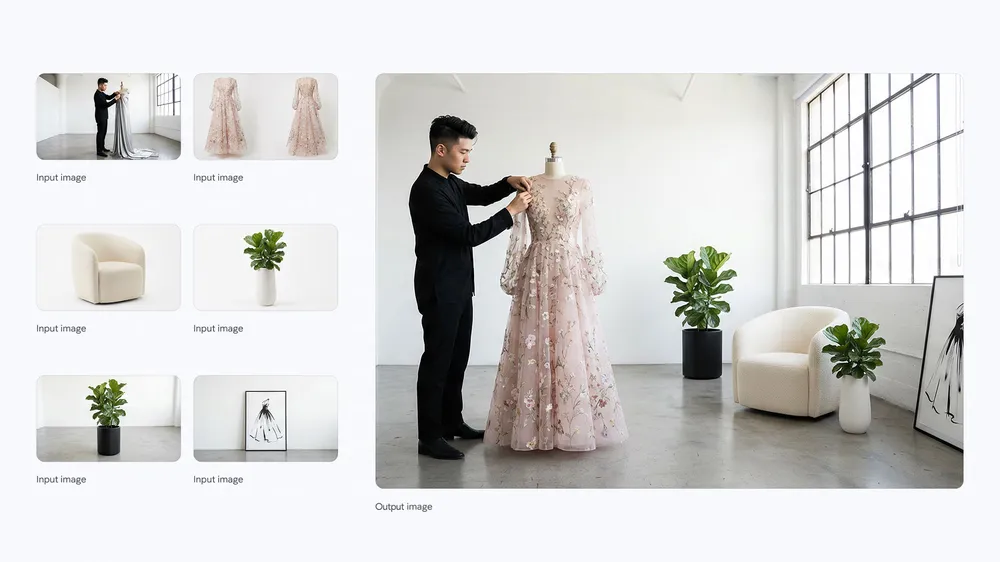 Image to image AI generator output: a styled fashion scene