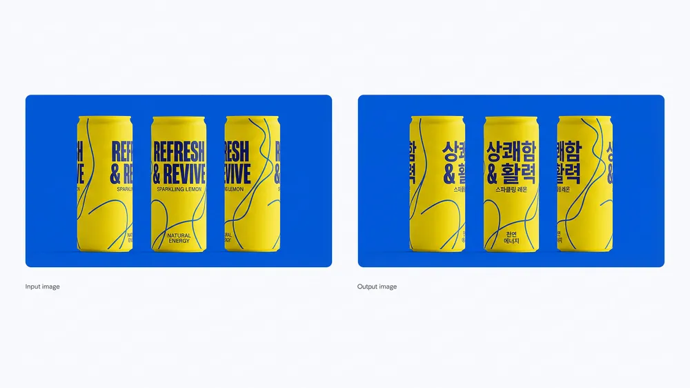 Official Nano Banana Pro drink cans shown in English and in Korean